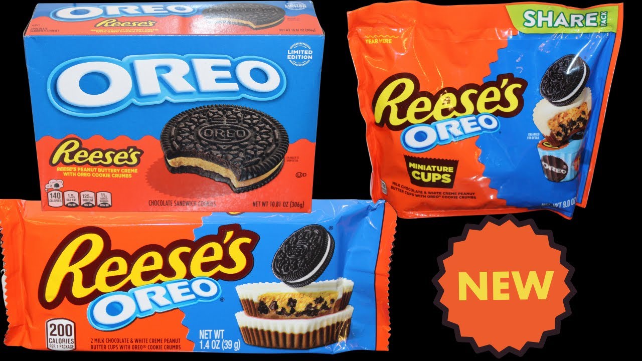 Oreo Reese’s Peanut Buttery Crème Cookies, Reese’s Oreo Miniatures, Reese’s Oreo Cups
