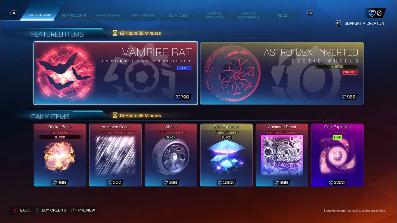 Rocket League item shop 2/15/26