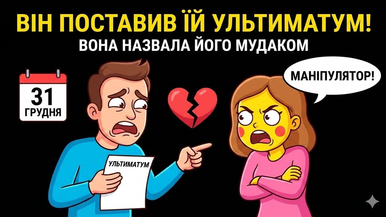 ВІН ПОСТАВИВ ЇЙ УЛЬТИМАТУМ! Вона назвала його МУДАКОМ | Реддіт історії українською на ніч 