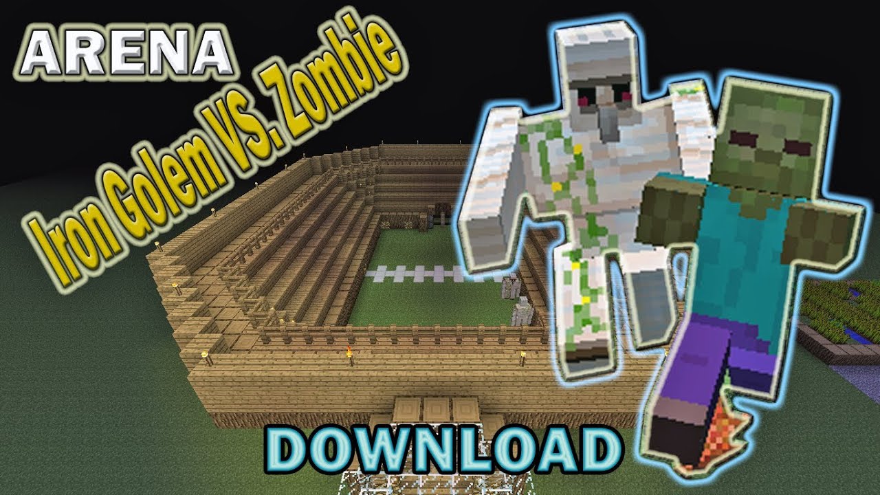Minecraft Arena Battle Iron Golem vs. Zombie