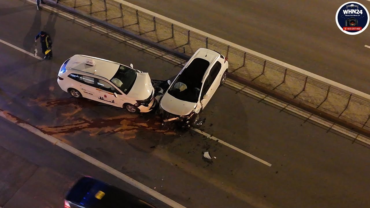 Wypadek na trasie Łazienkowskiej kobieta wjechała pod prąd