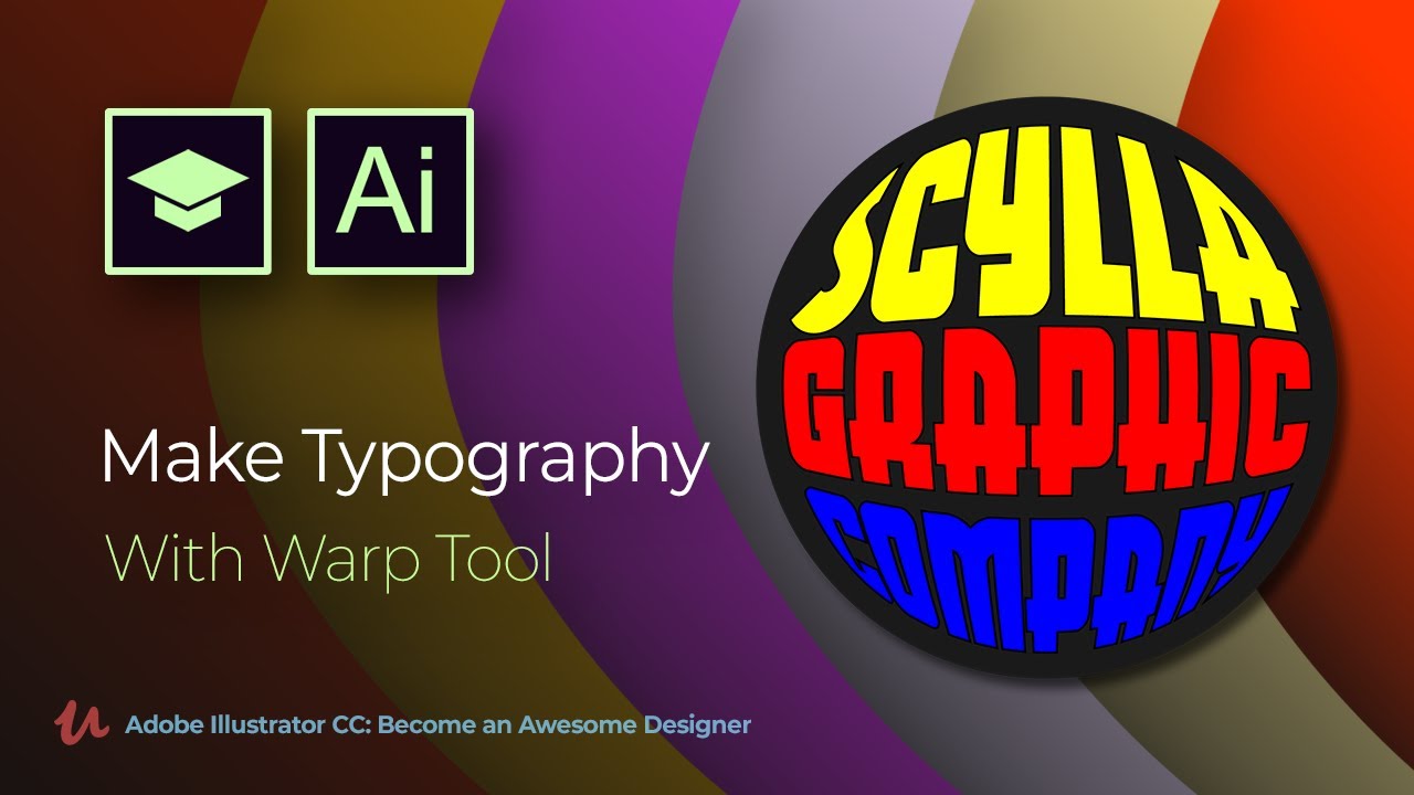 How to Design in Illustrator | Using Warp Tool & Twirl Tool For Creating Circle Typography
