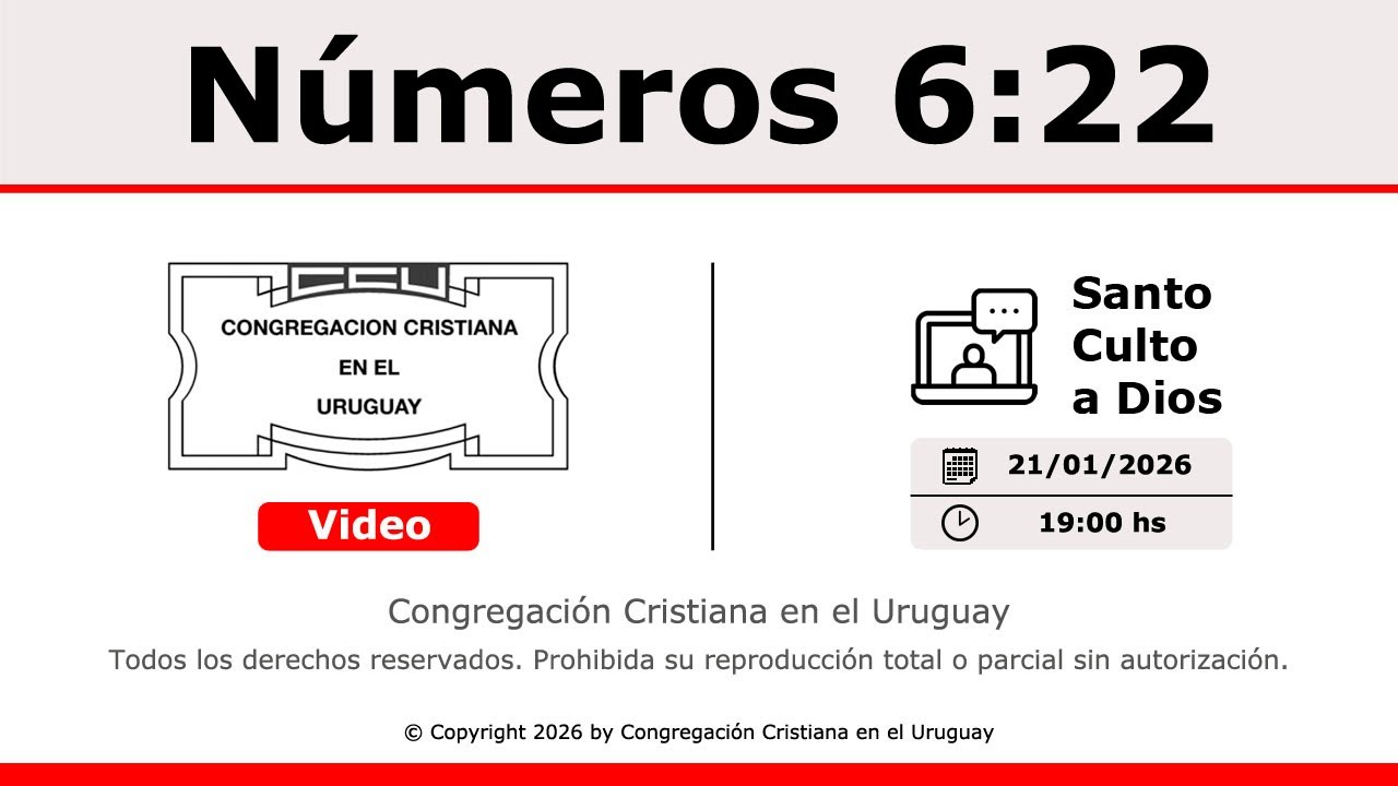 Santo Culto a Dios - 21/01/2026 - 19:00 Hs.