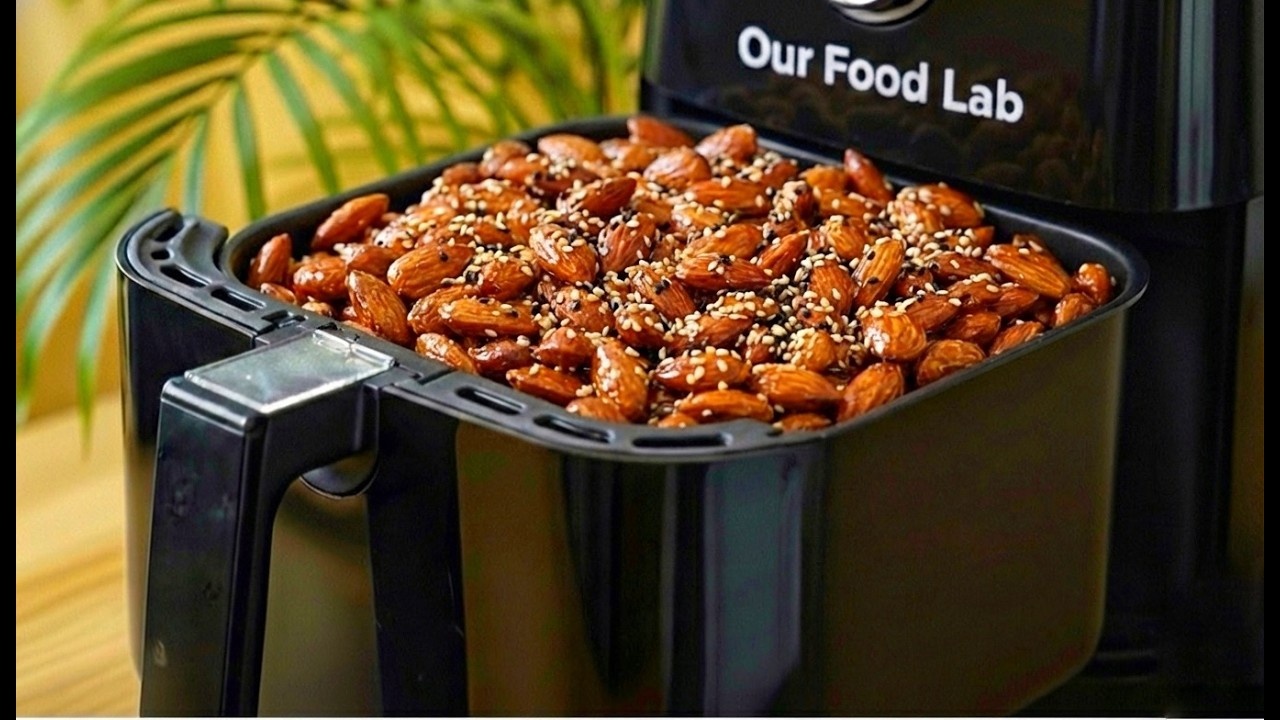 Honey Sesame Almonds in Air Fryer | Healthy Snack in 10 Minutes