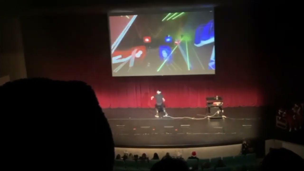 Playing My Beat Saber Level at School Assembly