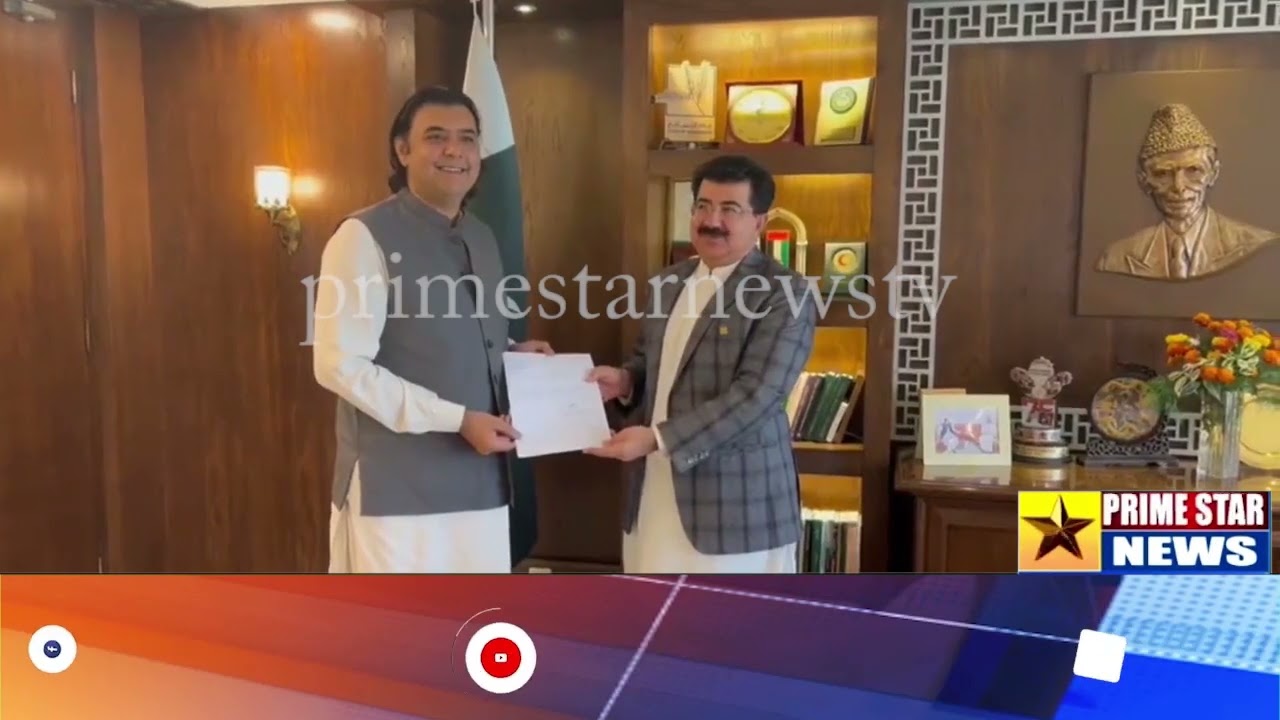 Senator Mustafa Nawaz Khokhar resigned from his Senate seat to Chairman Senate Sadiq Sanjrani