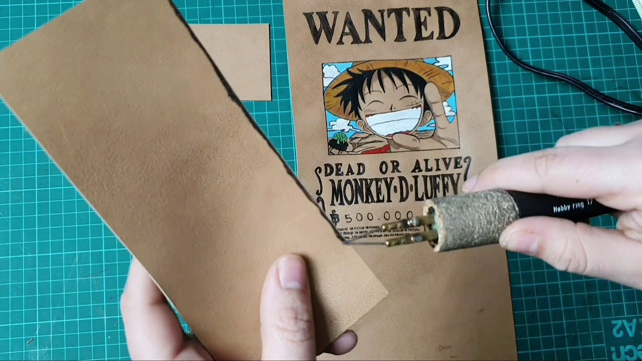 how to make a leather tobacco pouch - Leather pyrography.