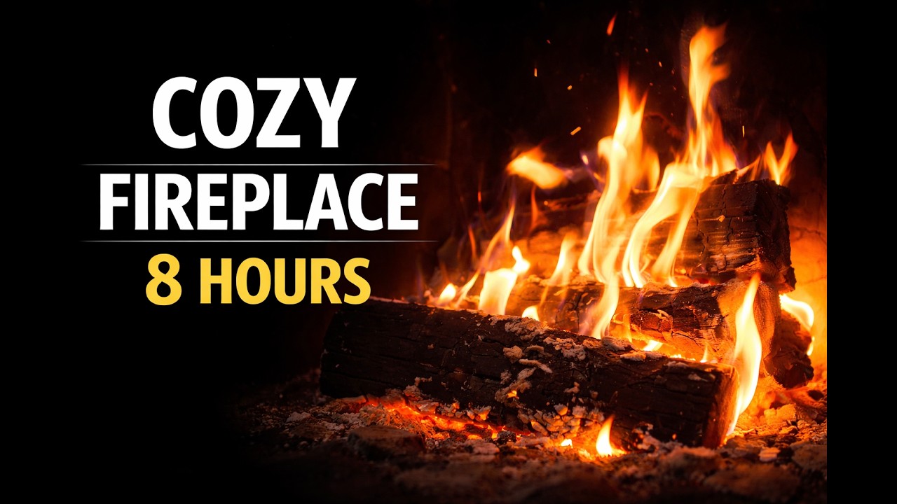 Cozy Fireplace 🔥 Relaxing Fire Sounds | 8 Hours