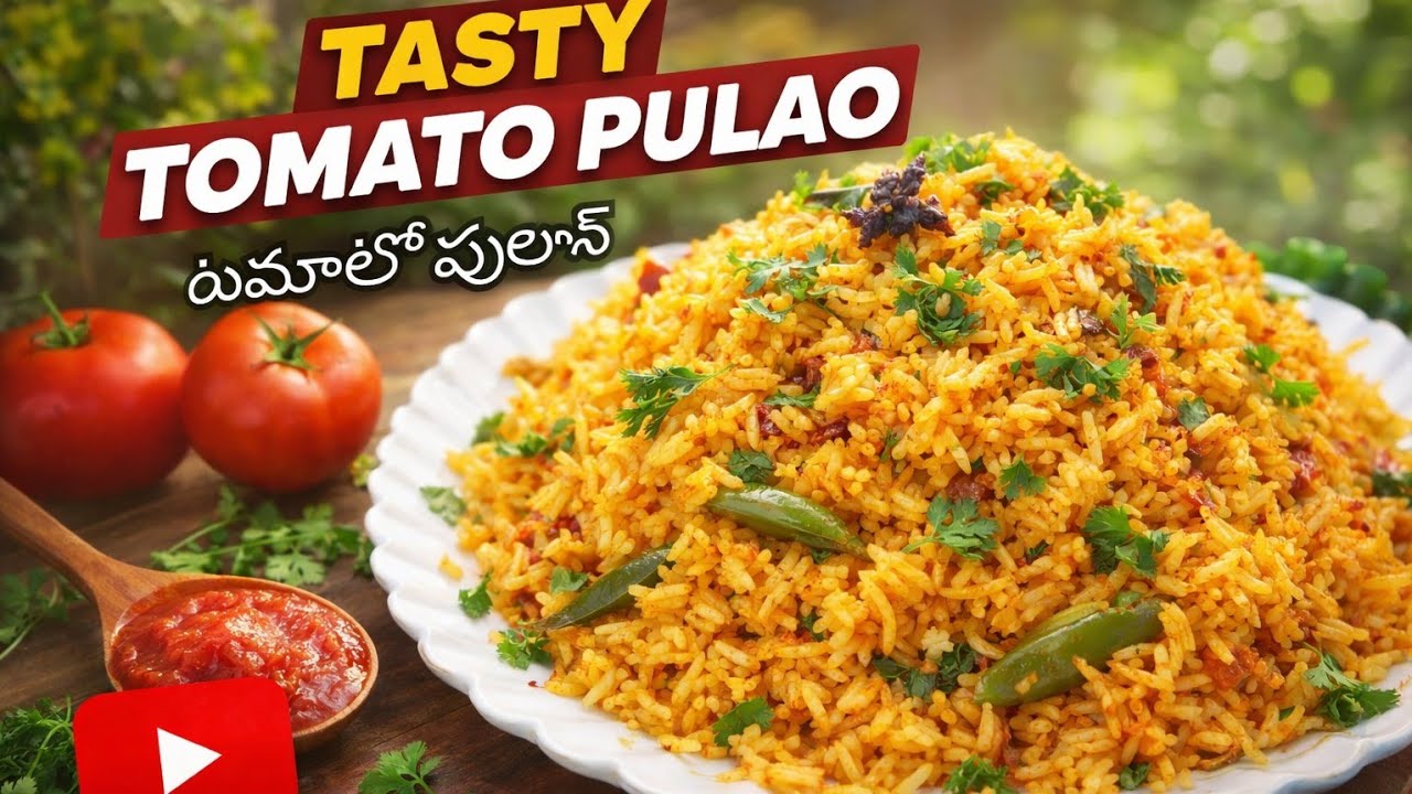 🍅Tomato Pulao- పర్ఫెక్ట్ టమాటో పులావ్ ఇలా చేస్తే చాలు,Full of Flavor Simple & Tasty!