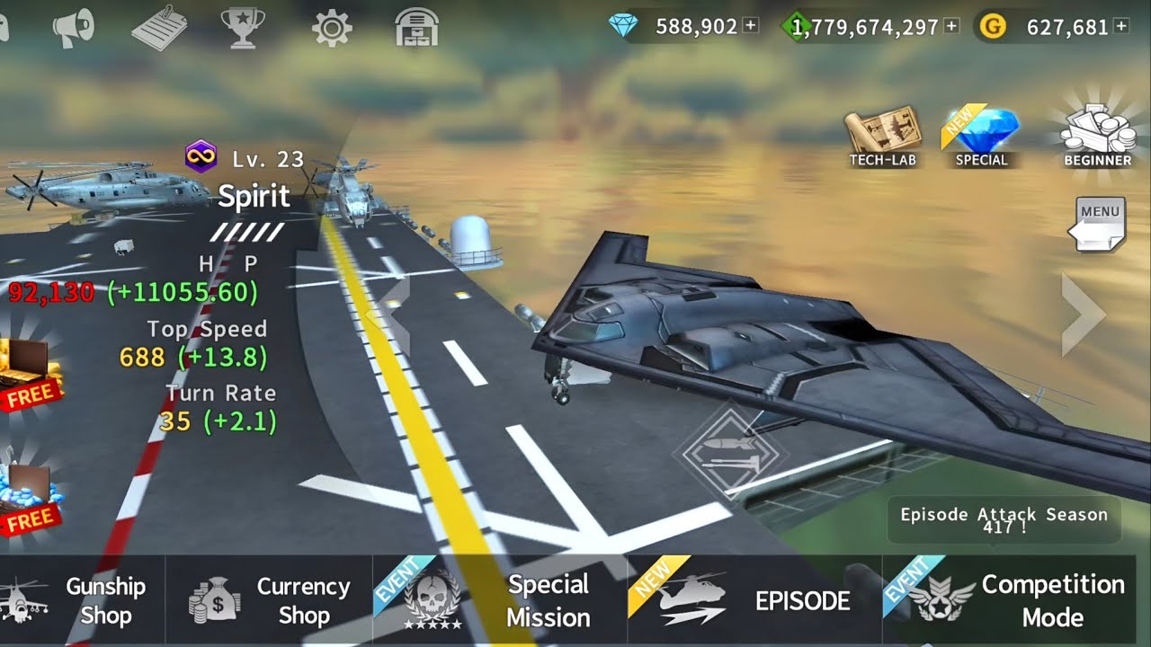 Gunship Battle: B-2 SPIRIT with high Damage Laser raidmission gameplay.