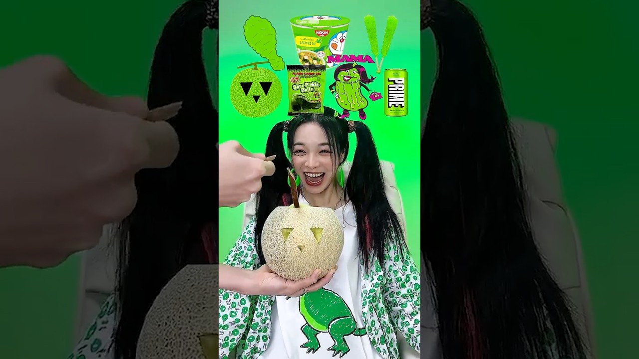 Random Green food MUKBANG🤮 #shorts