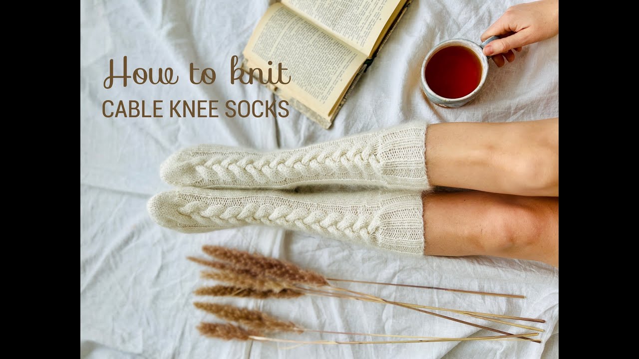 How to Knit Cable Knee Socks on Magic Loop - Tutorial by CozySocksStore