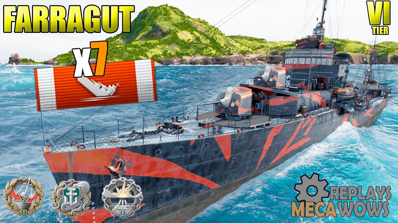 Farragut 7 Kills & 112k Damage | World of Warships Gameplay 4k