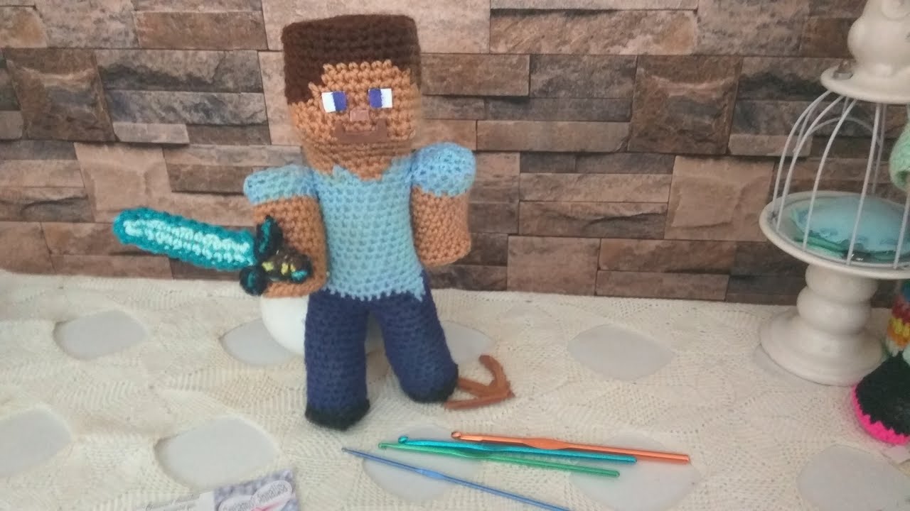 Minecraft Steve amigurumi crochet uncinetto SUB-ESP