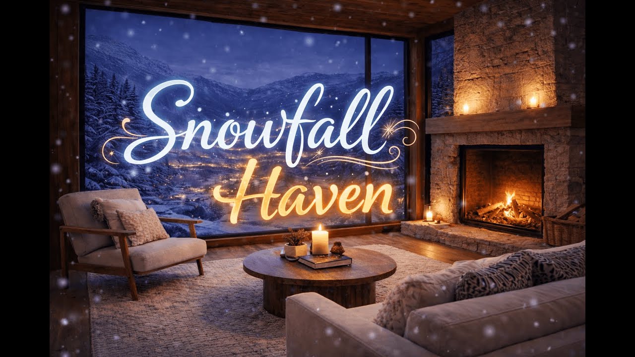 Snow Falling Outside the Window | Peaceful Winter Night Ambience
