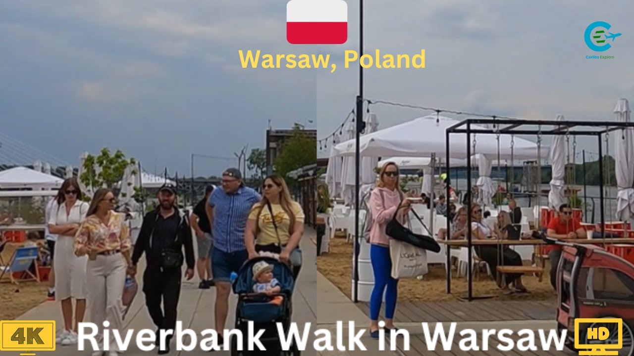 Walking Tour Around Vistula River in Warsaw 4K || Virtual Tour Vistula River in Warsaw, Poland