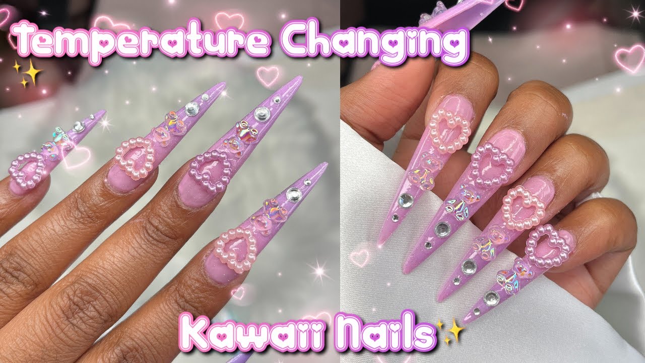Testing Born Pretty Solid Nail Tip Gel | Temperature Changing Kawaii Nails | Cute Bling Nail Charms