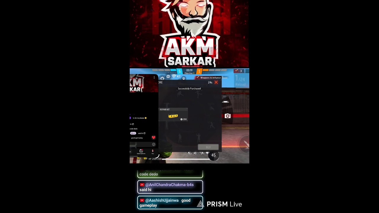 Akm Sarkar is live । Free dimond giveaway