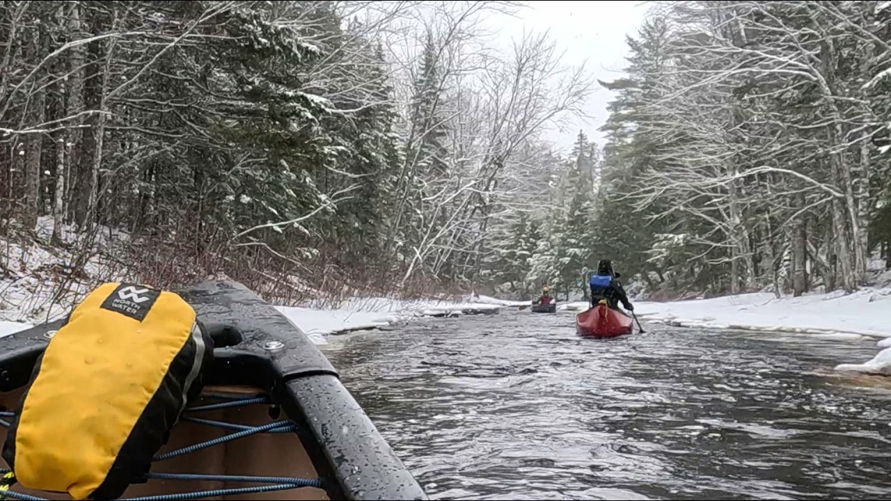 Canoeing while it's Snowing is as Beautiful as you Imagined...