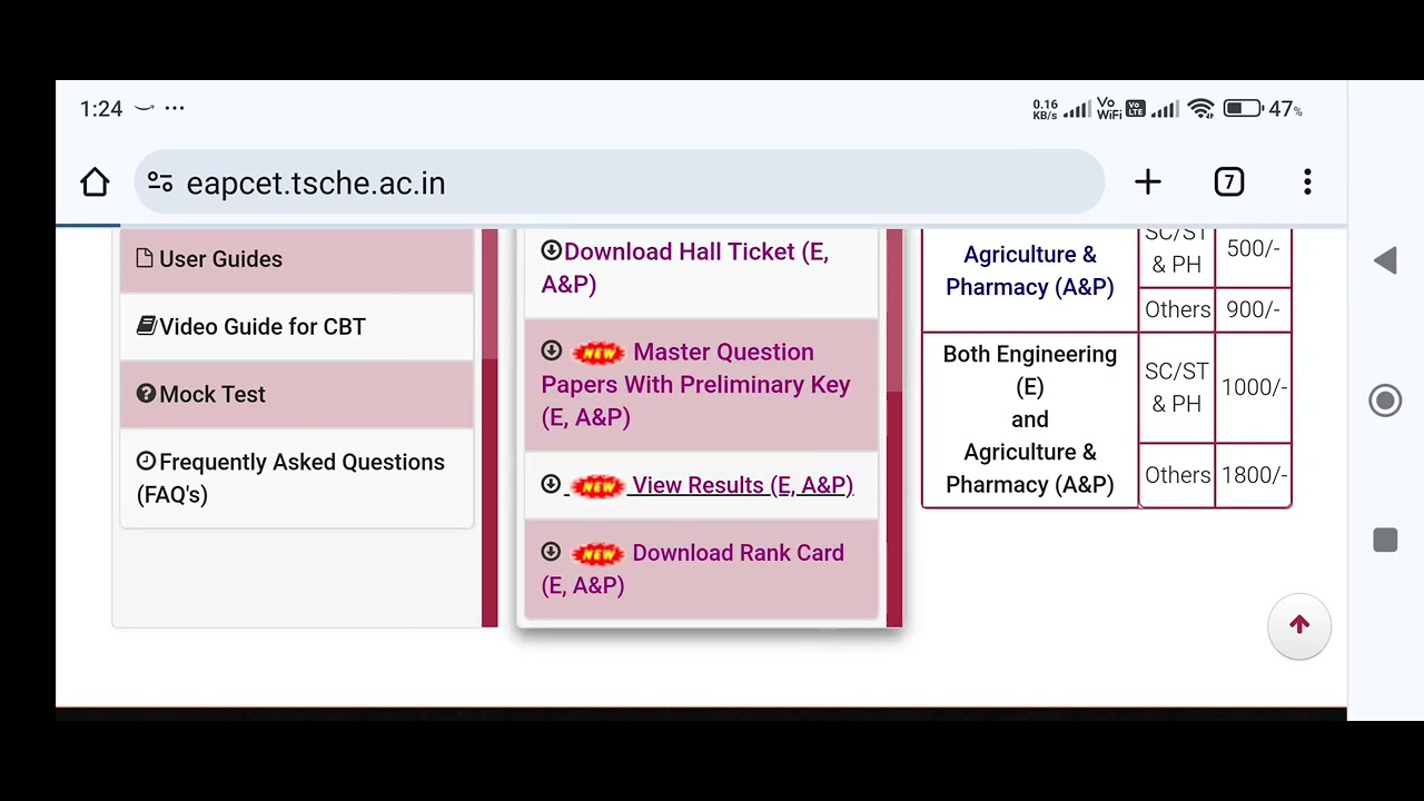 TS EAPCET 2024 RESULTS RELEASED.DIRECT LINK.