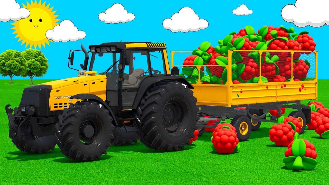 LOAD RASPBERRY AND TRANSPORT WITH VALTRA TRACTORS & ROBOTS - Farming Simulator 25