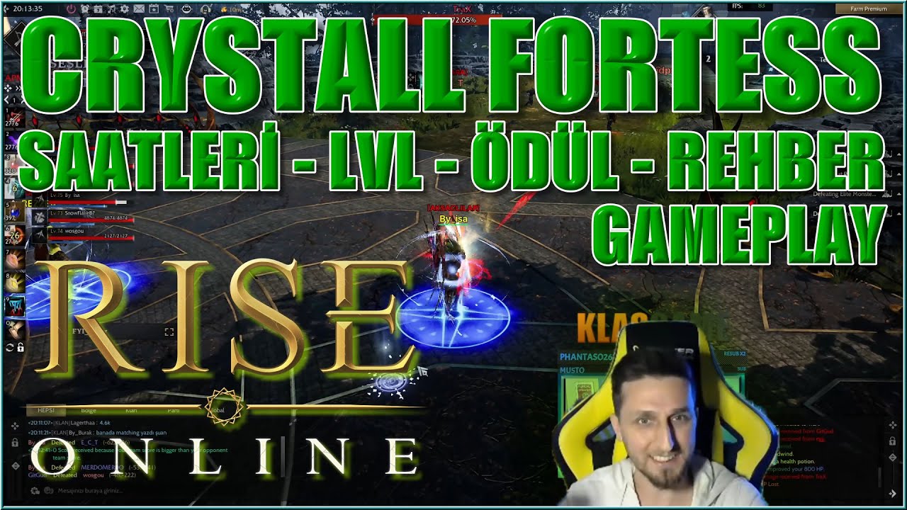 Rise Online Cristal Fortess CFW Etkinliği TÜM Detaylar LVL Ödül Saatler & GAMEPLAY-Sesli Bilgiler TR