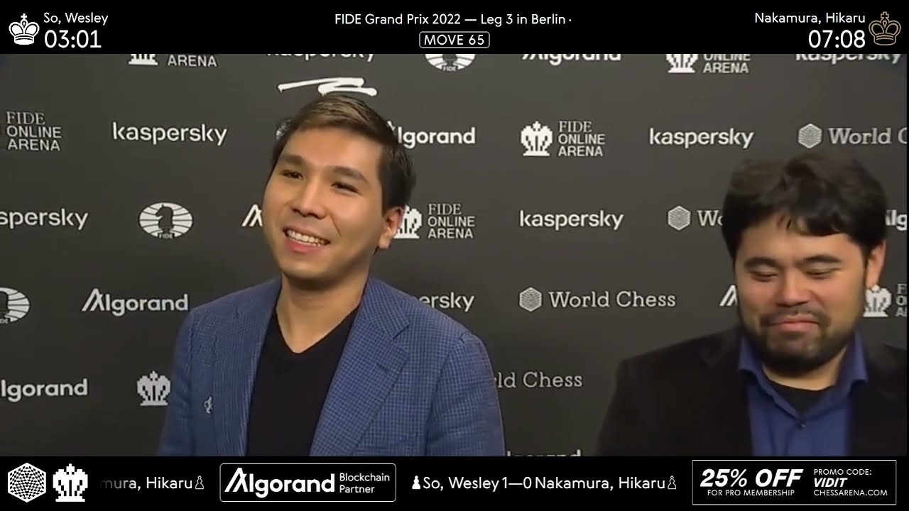Wesley So and Hikaru Nakamura after tie-breaks in the FIDE Grand Prix Berlin Finals | Interview