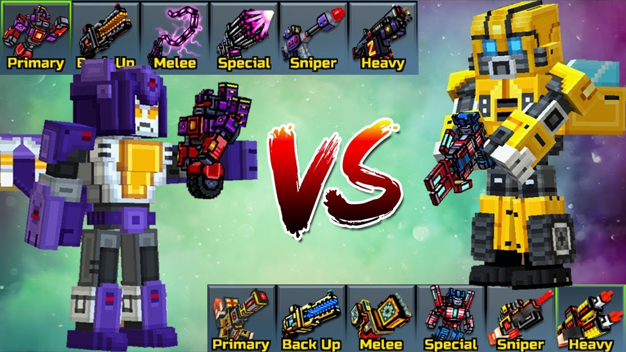 Aggressive Bot Set VS Friendly Bot Set - Pixel Gun 3D