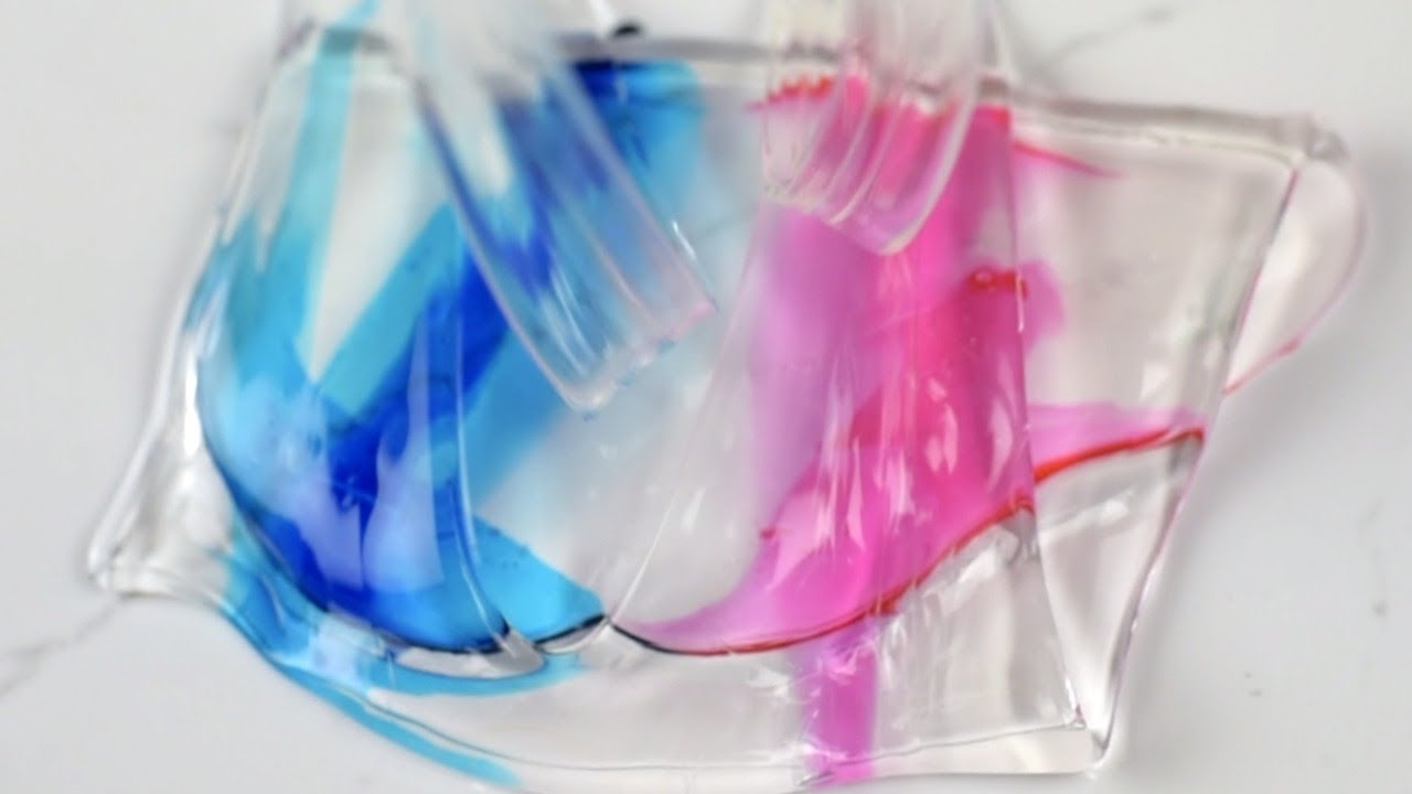 ASMR COLORING CLEAR SLIME MIXING