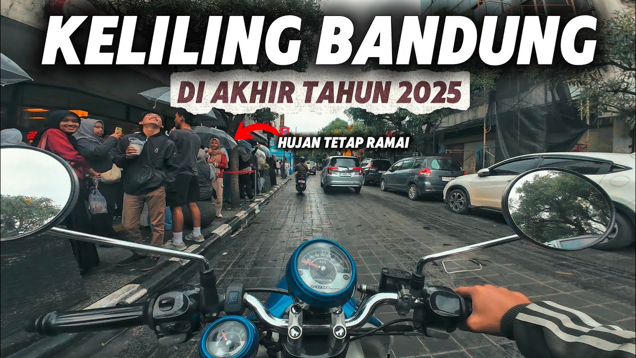MOTORAN KELILING PUSAT KOTA BANDUNG DI AKHIR TAHUN 2025 | SUASANA BANDUNG SAAT LIBURAN