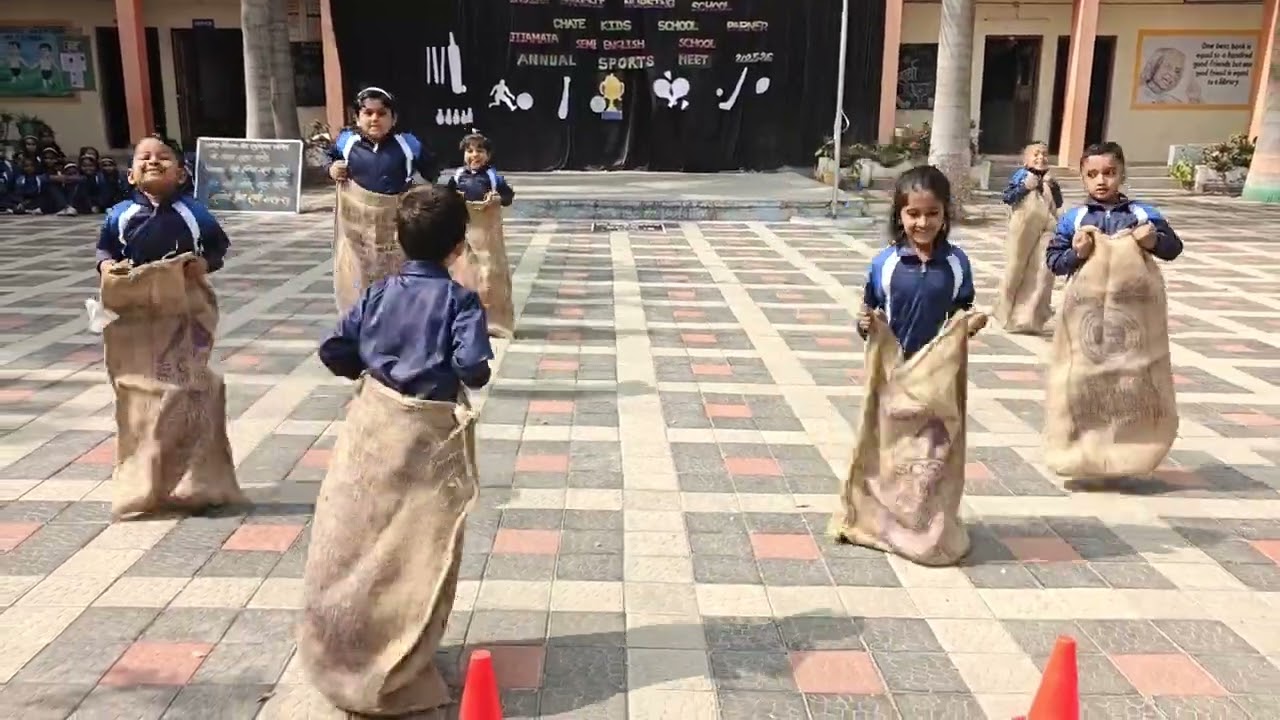 Sack race  competition class 1st 🥳