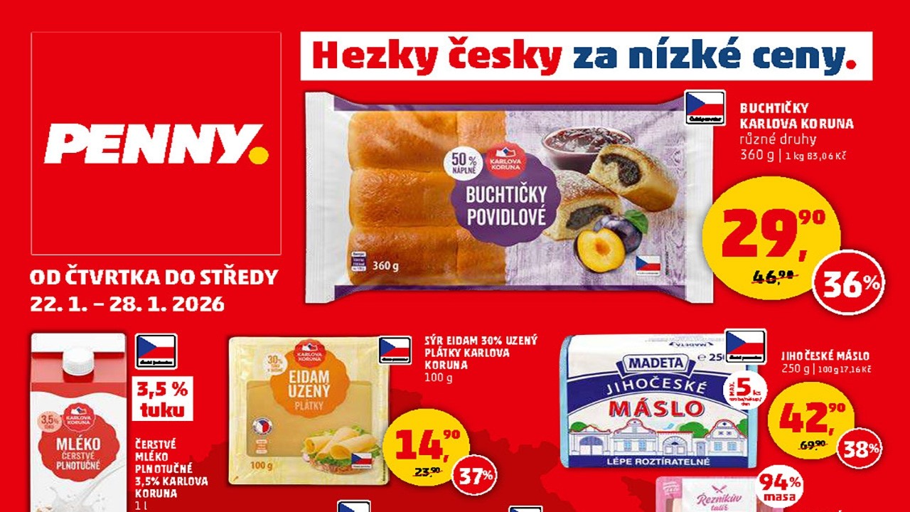 🛒🔥 Leták Penny Market od 22.1.2026 | Velké slevy v Česku, levné potraviny & TOP akce 💸