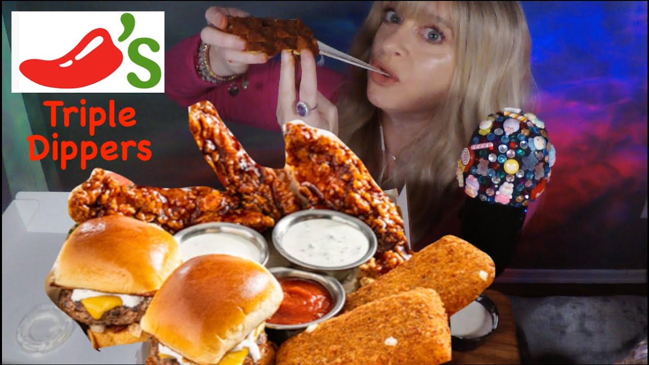 Trying Chili's Triple Dippers For The First Time | ASMR Mukbang