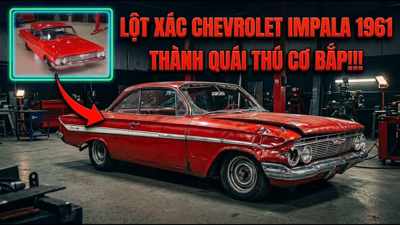 Đỉnh cao phục chế Chevrolet Impala 1961 thành xe cơ bắp mạnh mẽ.