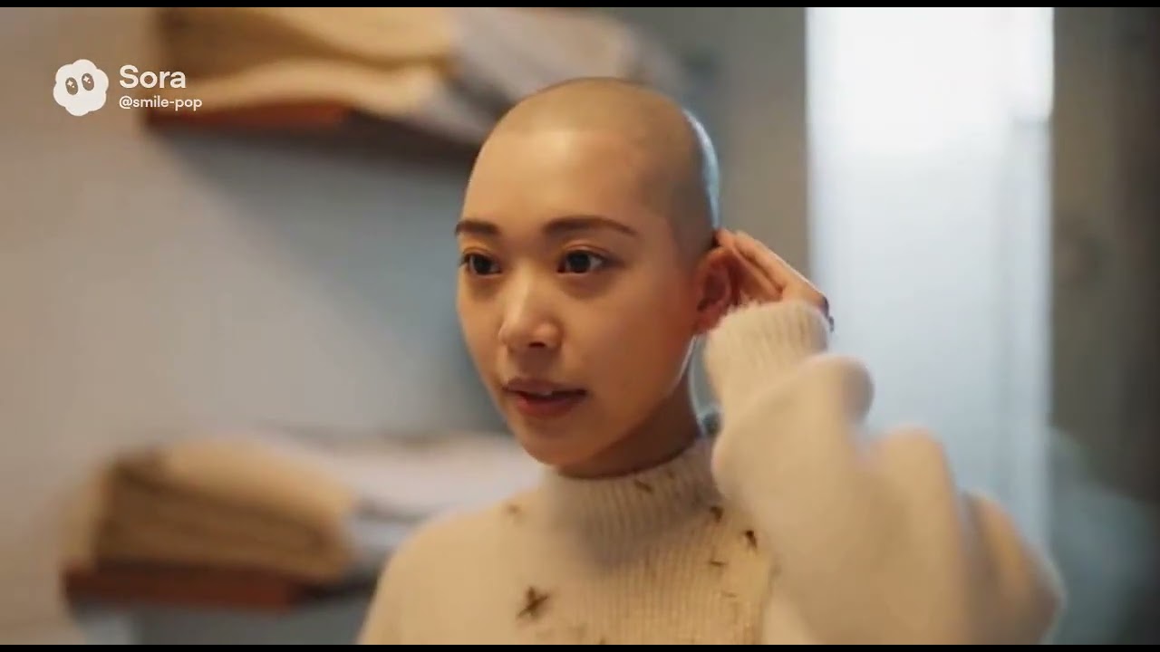 AIにすべてをゆだねた結果#shorts #坊主女子 #headshave #haircut #buzzcut #sora2 #japanese