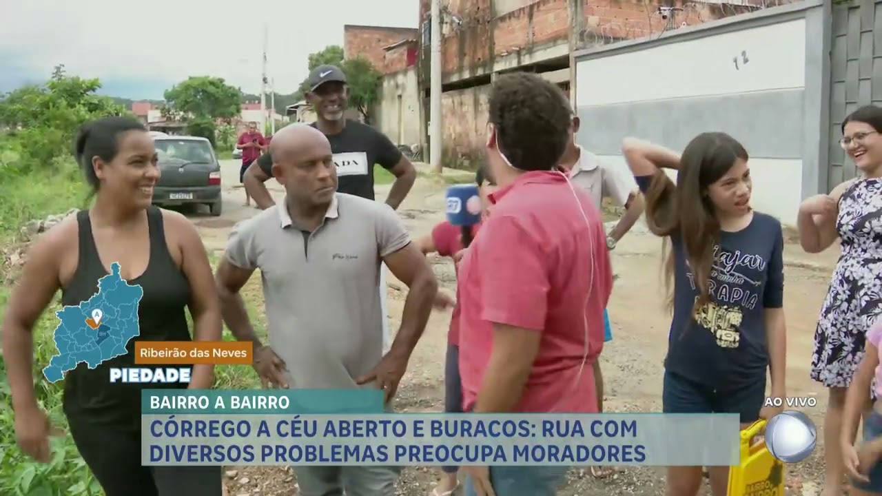 Bairro a Bairro: moradores de Ribeirão das Neves reclamam de córrego a céu aberto e ruas esburacadas
