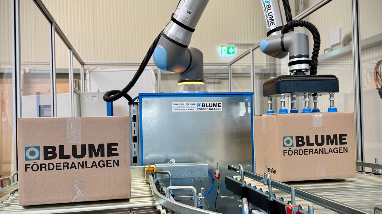 Cobot-Palettierzelle in Aktion | Automatisierte Kartonpalettierung