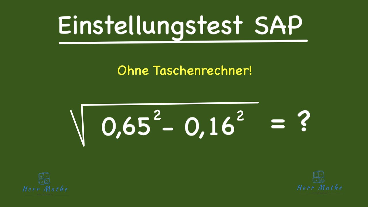 Einstellungstest SAP - Wurzel ziehen aus Kommazahlen
