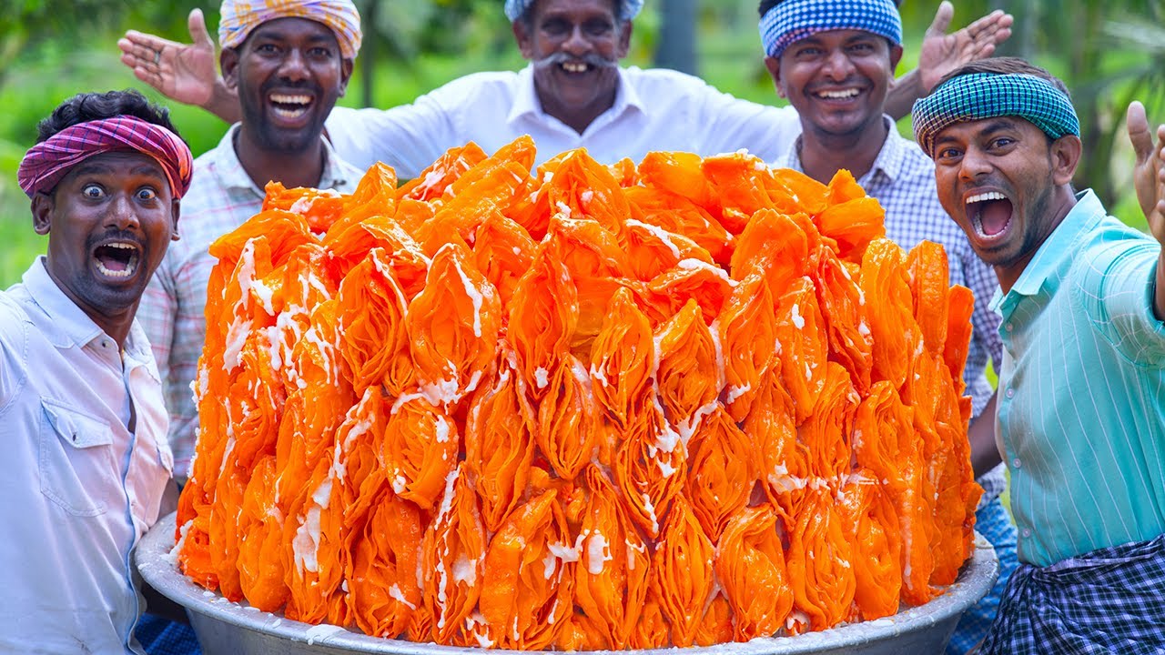SWEET KHAJA PURI | Layered Crispy Dessert Street Food Cooking in Village | Indian Sweet Recipe