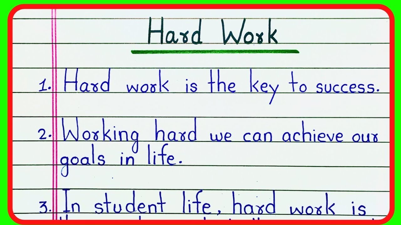 Essay on Hard Work | 10 Lines on Hard Work | hard work essay in english