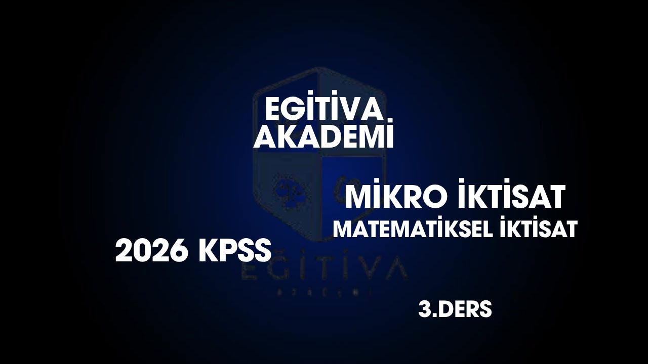 Matematiksel İktisat -3 (2026)