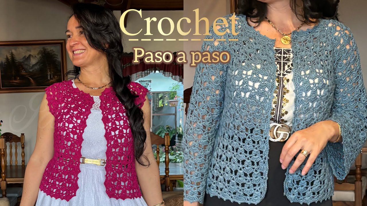 Chaleco a crochet más gustado del año 💐#ideascrocheritas #crochet 