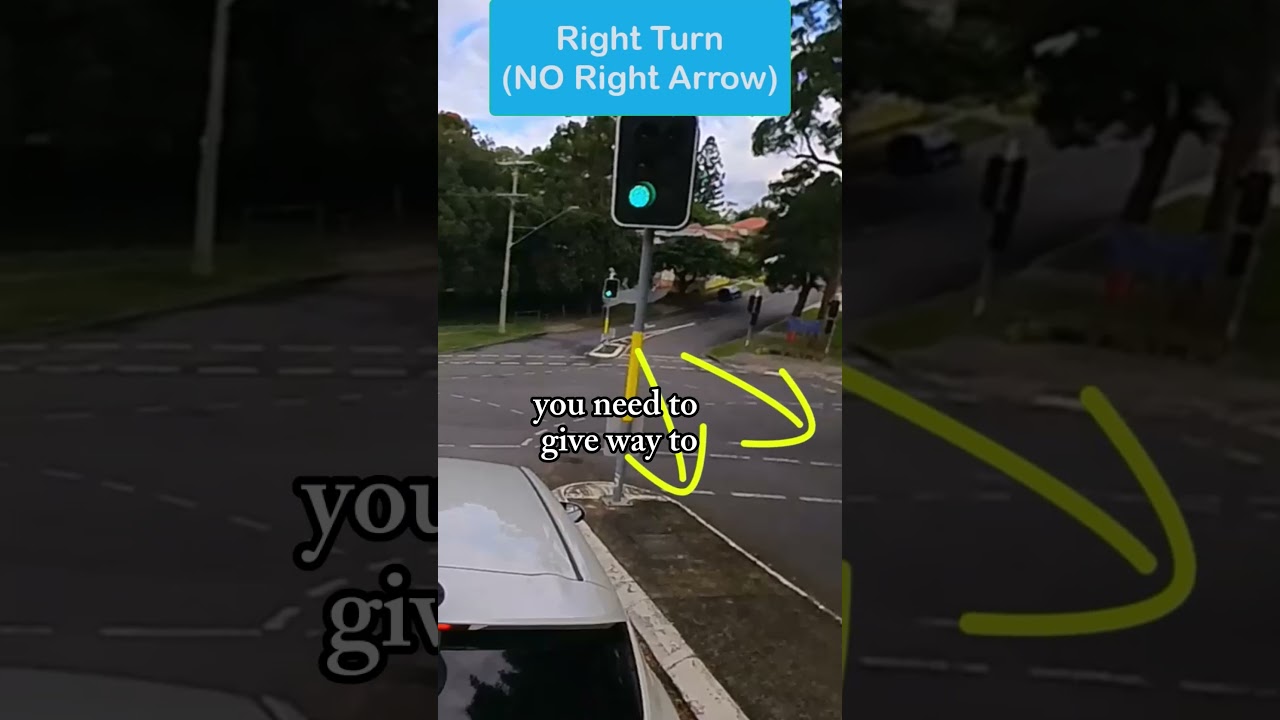 Turning Right at Traffic Lights (NO Arrow) #drivingtesttips #driving #drivingtest