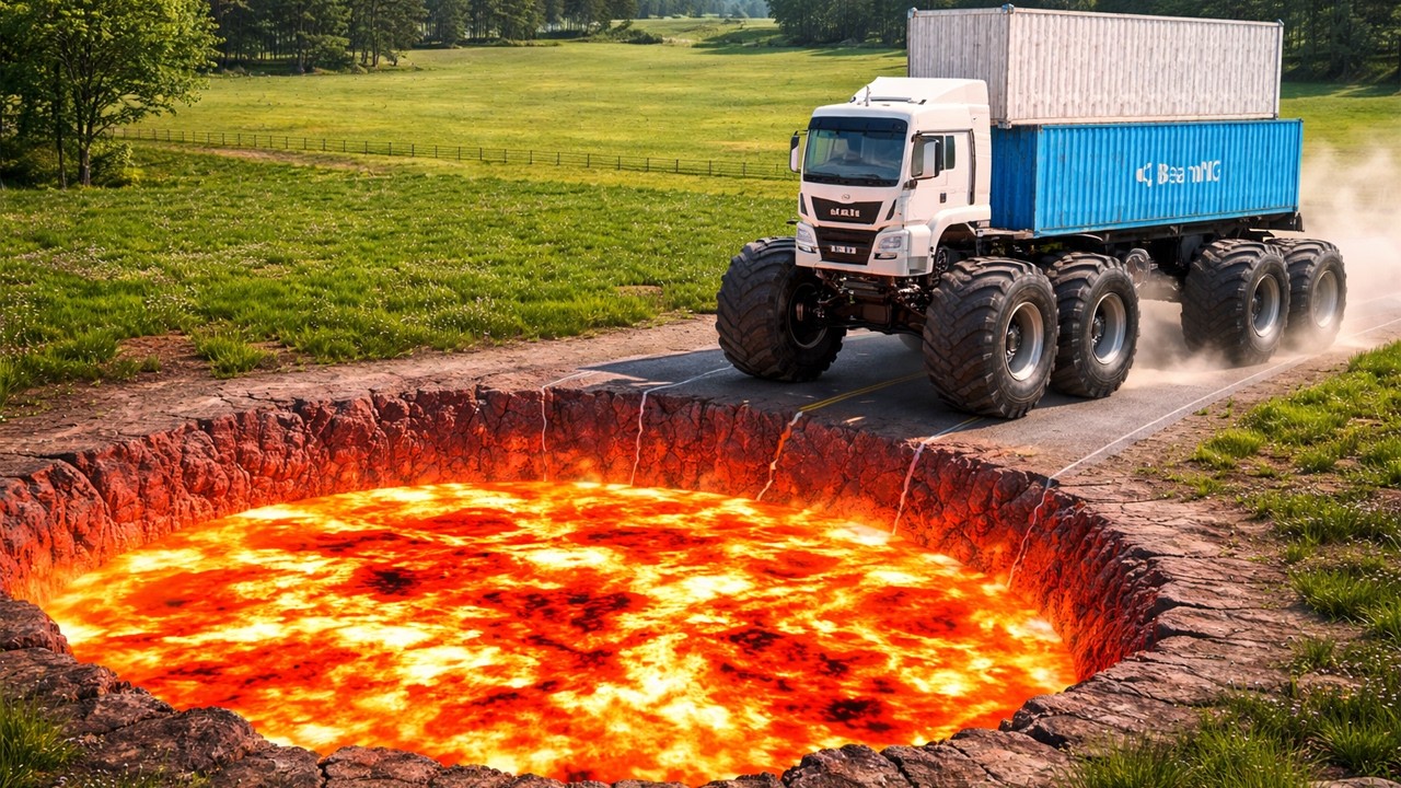 Car vs Volcano Pit Challenge |👑BeamNG Drive