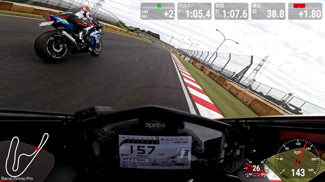 筑波サーキット 2025年9月20日 J2（Aprilia RSV4）Lap24 1'.5.9