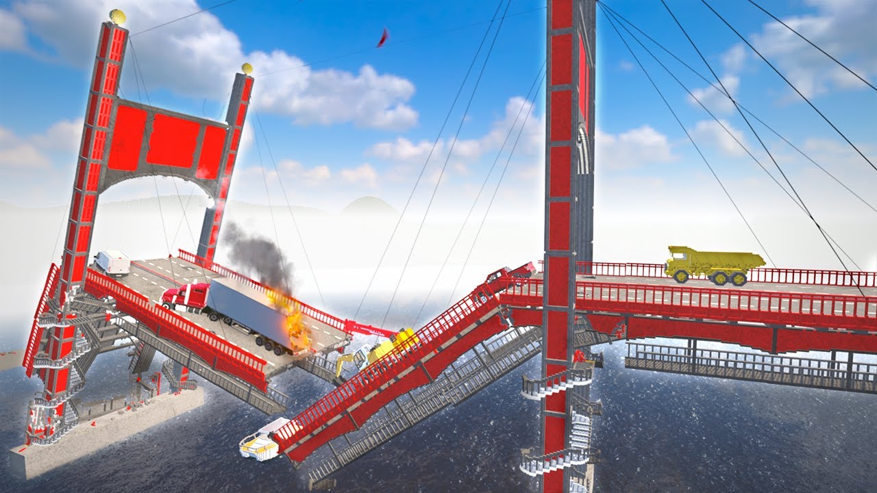 Suspension Bridge Collapsing with Traffic 💥💥💥 | Teardown
