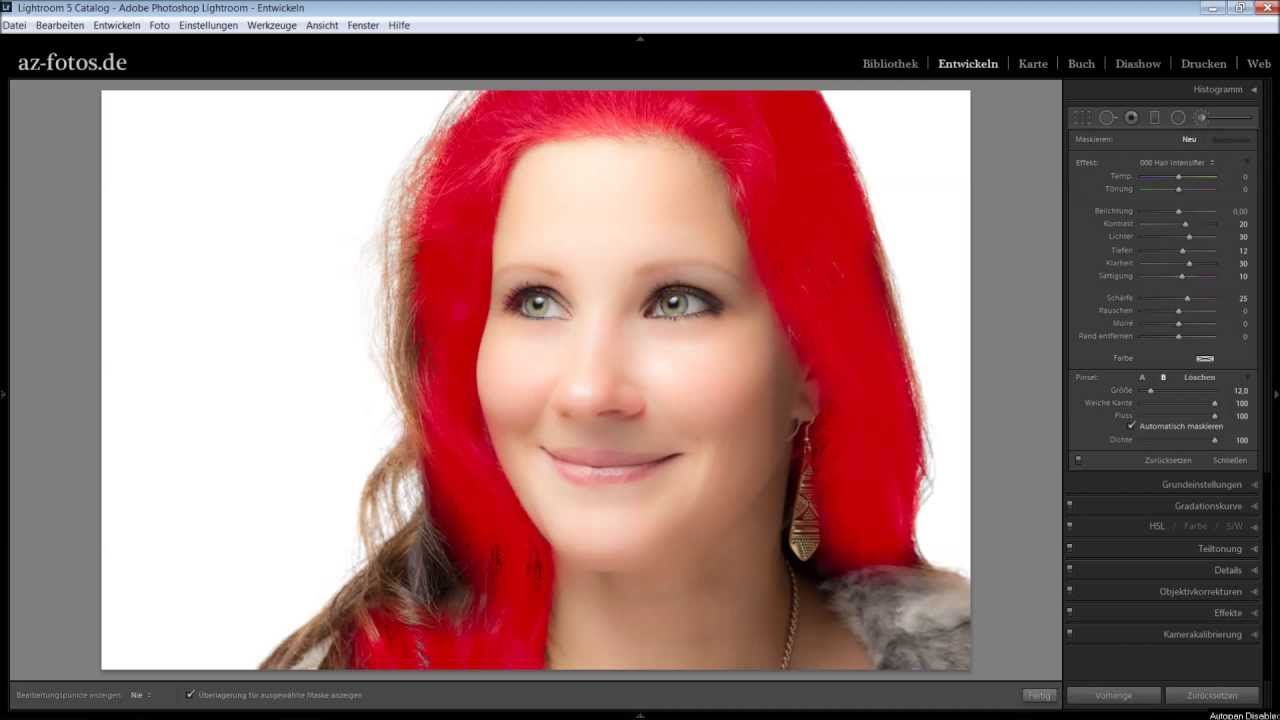 Lightroom 5 - Portrait Retusche, 2.Teil - Haare hervorheben ! Tutorial !