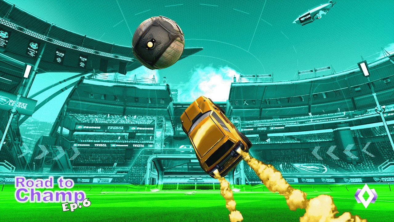 Weird Angle Double Touch in Rocket League | Road to Champ 6