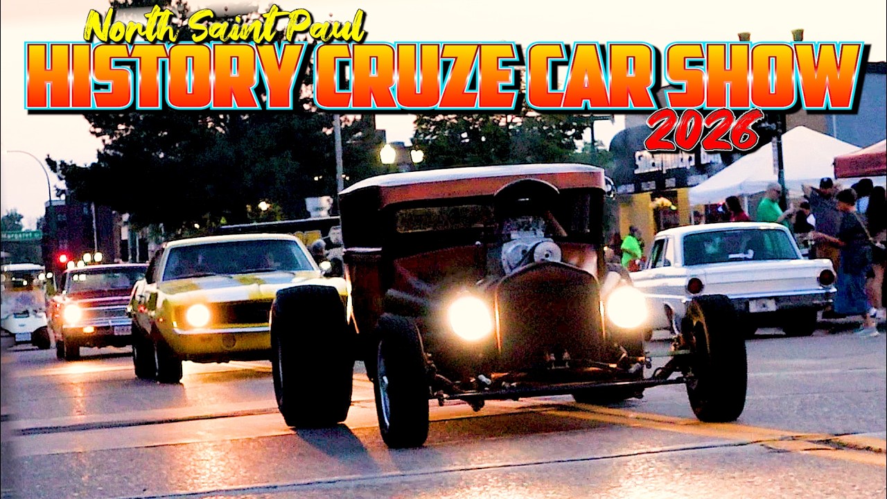 SUNSET CLASSIC CAR SHOW!!! North Saint Paul History Cruze Car Show. Muscle Cars. Hot Rods. USA!