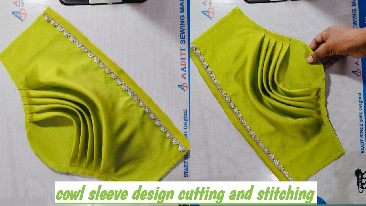 Trending cowl sleeve design cutting and stitching ll blouse cowl sleeve design cutting step by step.